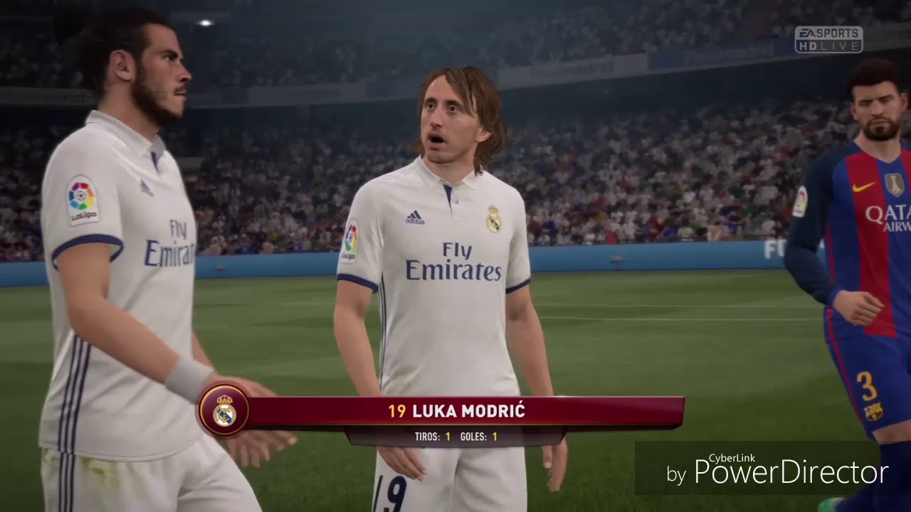 Gameplay de Fifa 17 Real Madrid vs Barcelona en español latíno