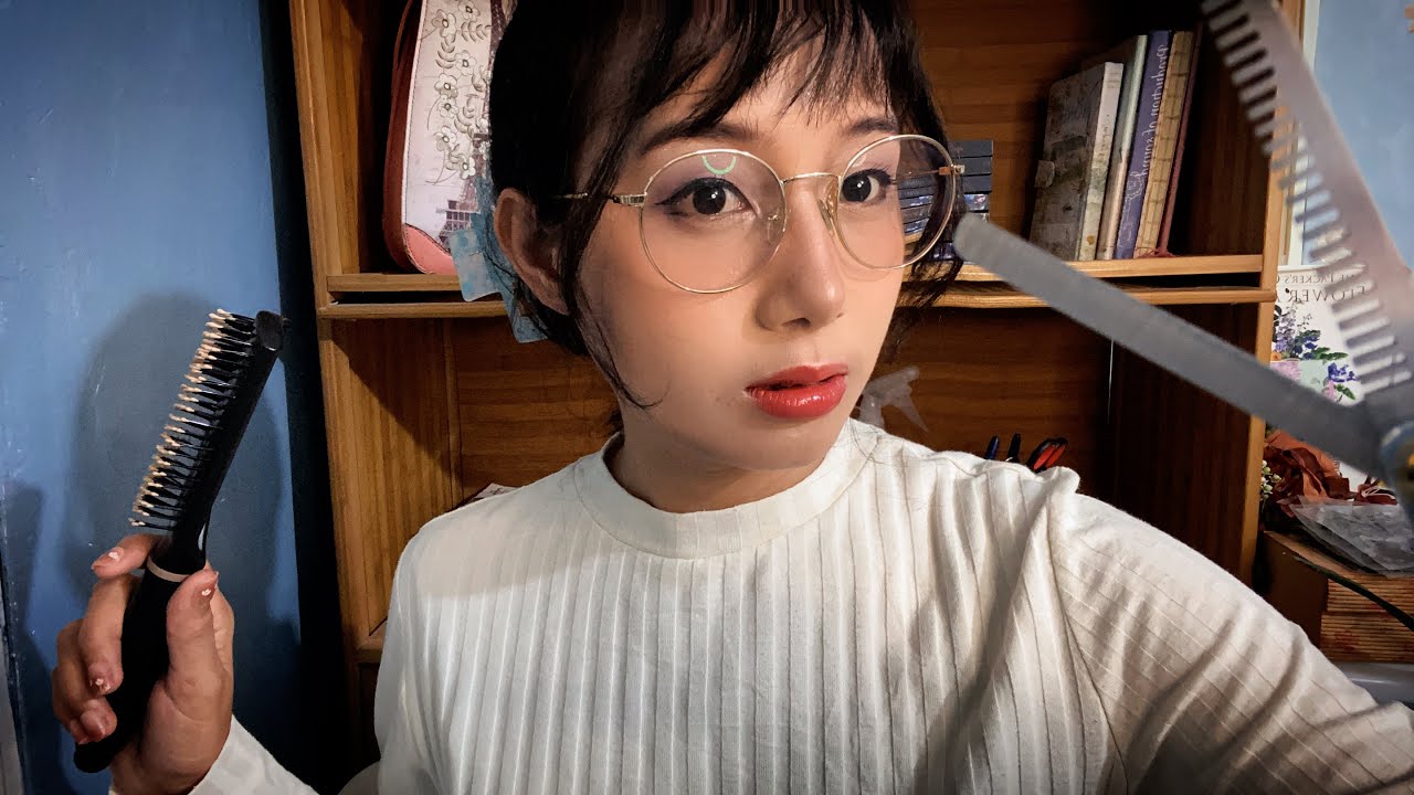 A Very Relaxing ASMR Haircut | Personal Attention, Close Whispers, Cutting Sounds and hair spraying