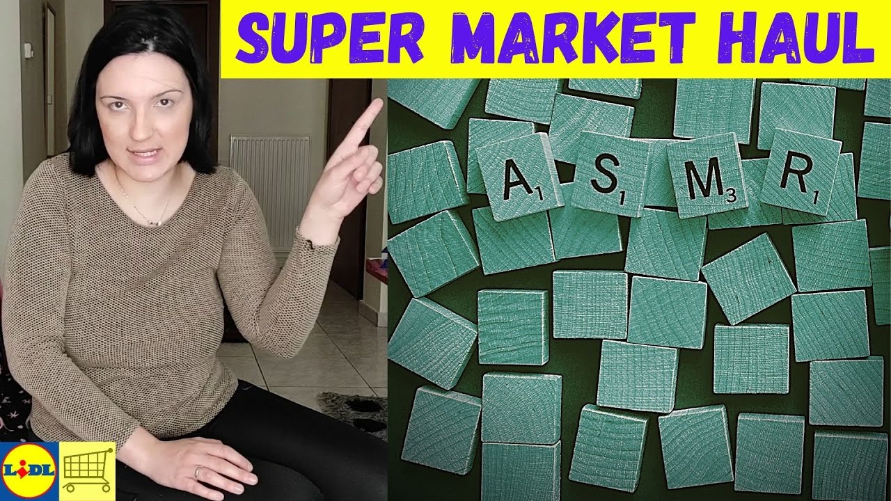 Greek ASMR Super Market Haul (Lidl) - Σοκολάτες και παστέλια / Sapardani / Whispering - chewing gum