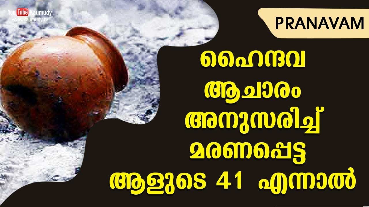 ഹൈന്ദവ ആചാരം അനുസരിച്ച് മരണപ്പെട്ട ആളുടെ 41 എന്നാൽ | Subhash Tantri | Pranavam