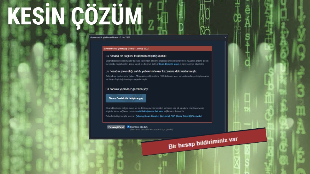 Steam - Bu hesaba bir başkası tarafından erişilmiş olabilir. Kesin Çözüm!