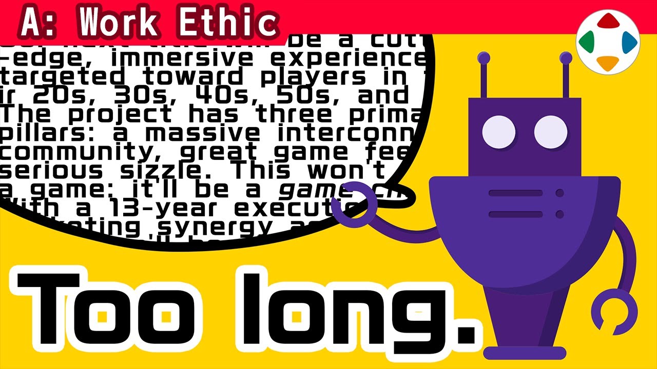 Writing Game Proposals  [Work Ethic]