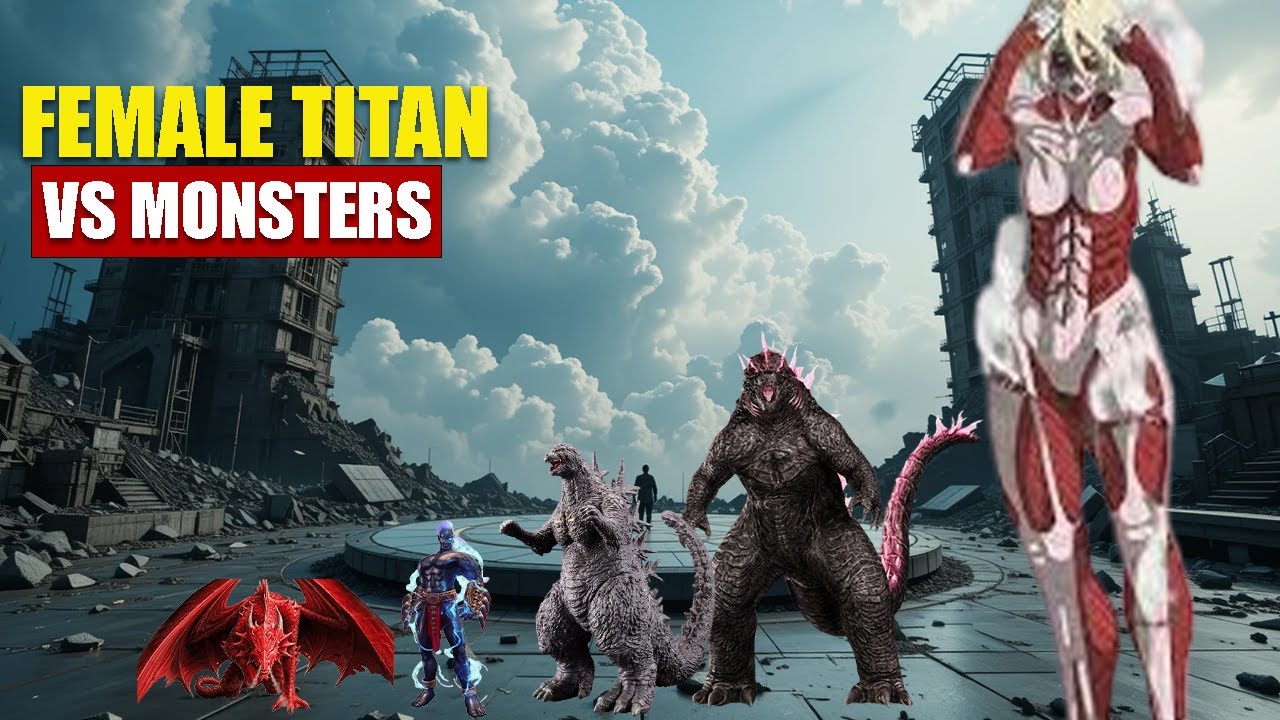 Female Titan vs Giant Monsters | 3D Monsters Size Comparison 2025