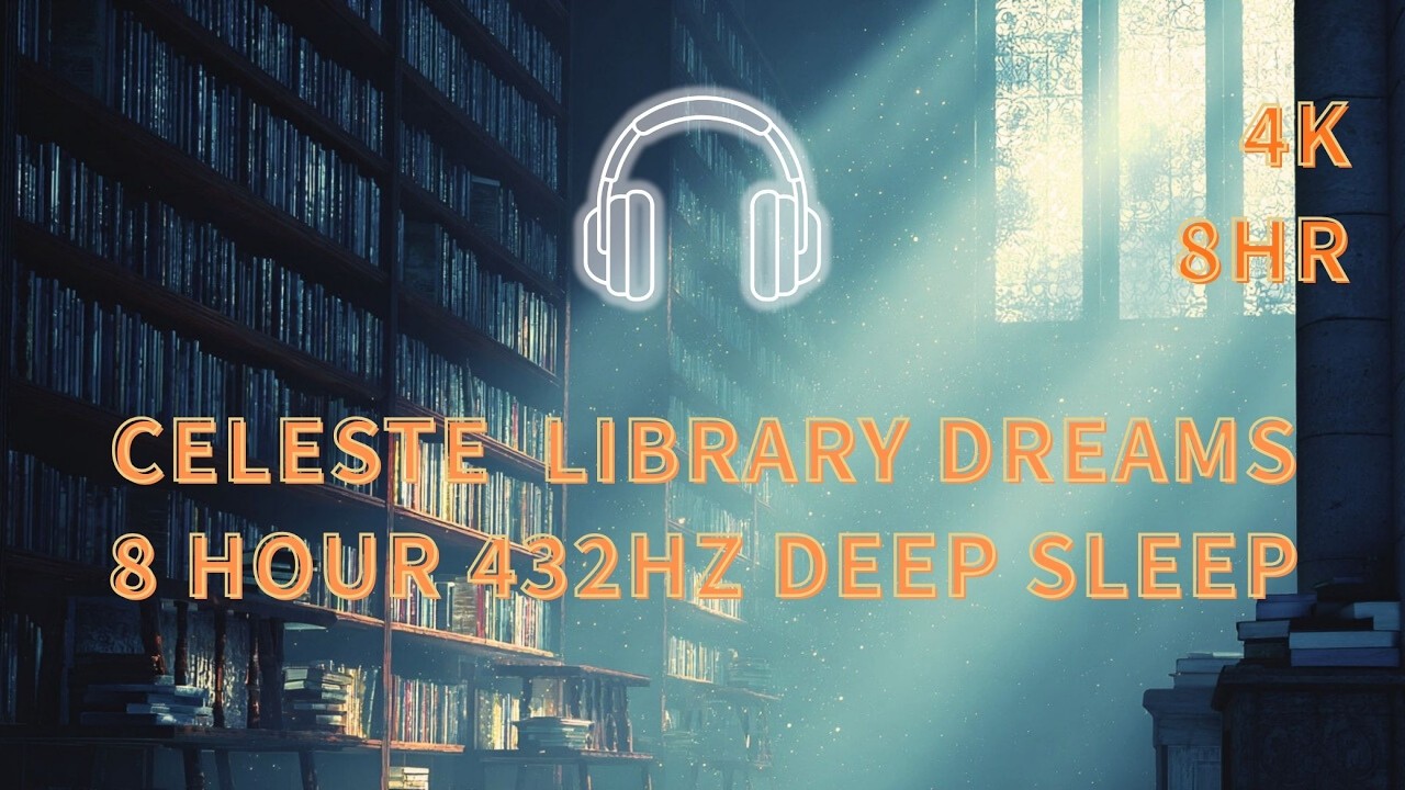 Deep Sleep Moonlight Library 🌙 8 Hour 432Hz Healing Cello Music for Insomnia & Relaxation