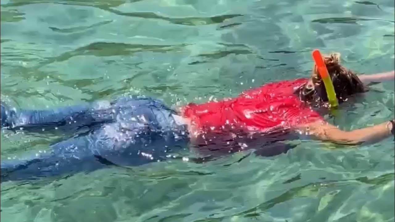 snorkeling in jeans