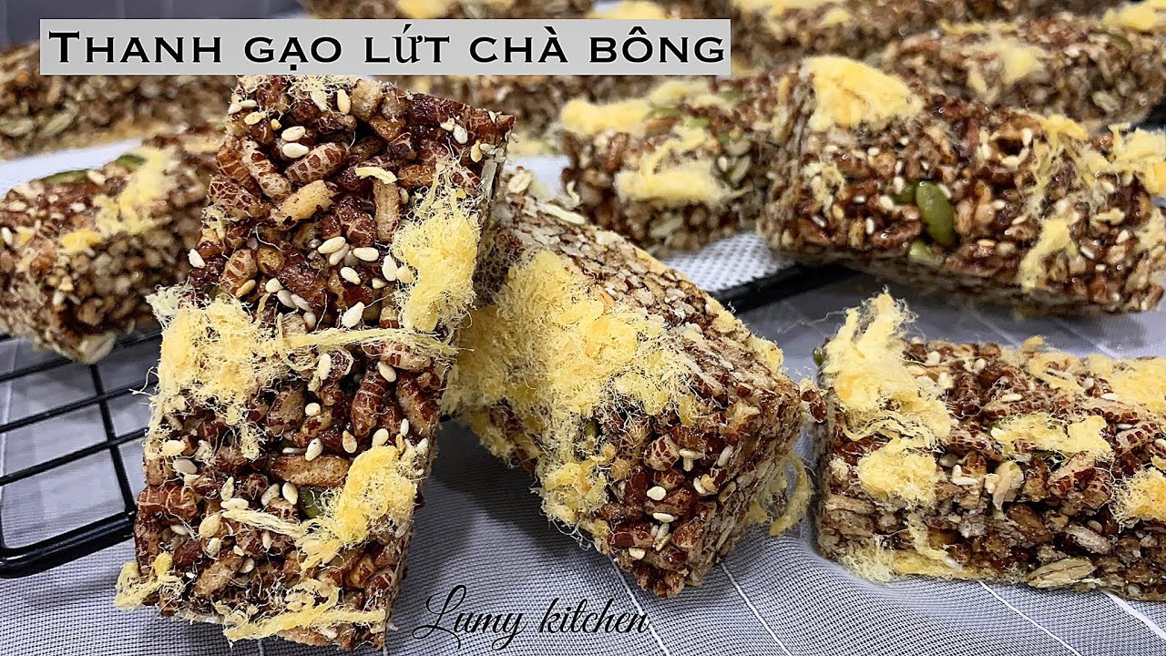 THANH GẠO LỨT CHÀ BÔNG KHÔNG CẦN LÒ NƯỚNG| CÁCH LÀM THANH GẠO LỨT DINH DƯỠNG  | LUMY KITCHEN
