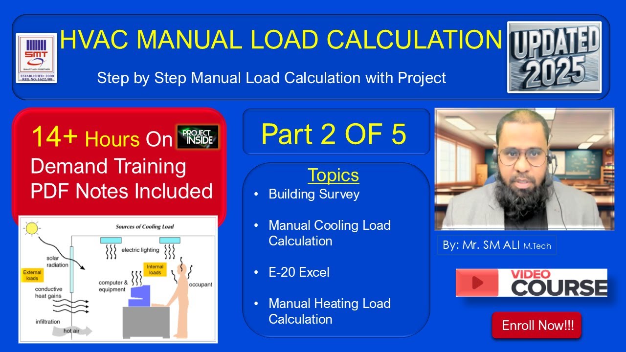 🔥 Master HVAC Manual Load Calculation (Carrier & ASHRAE Standards) – Get Certified! 🔥