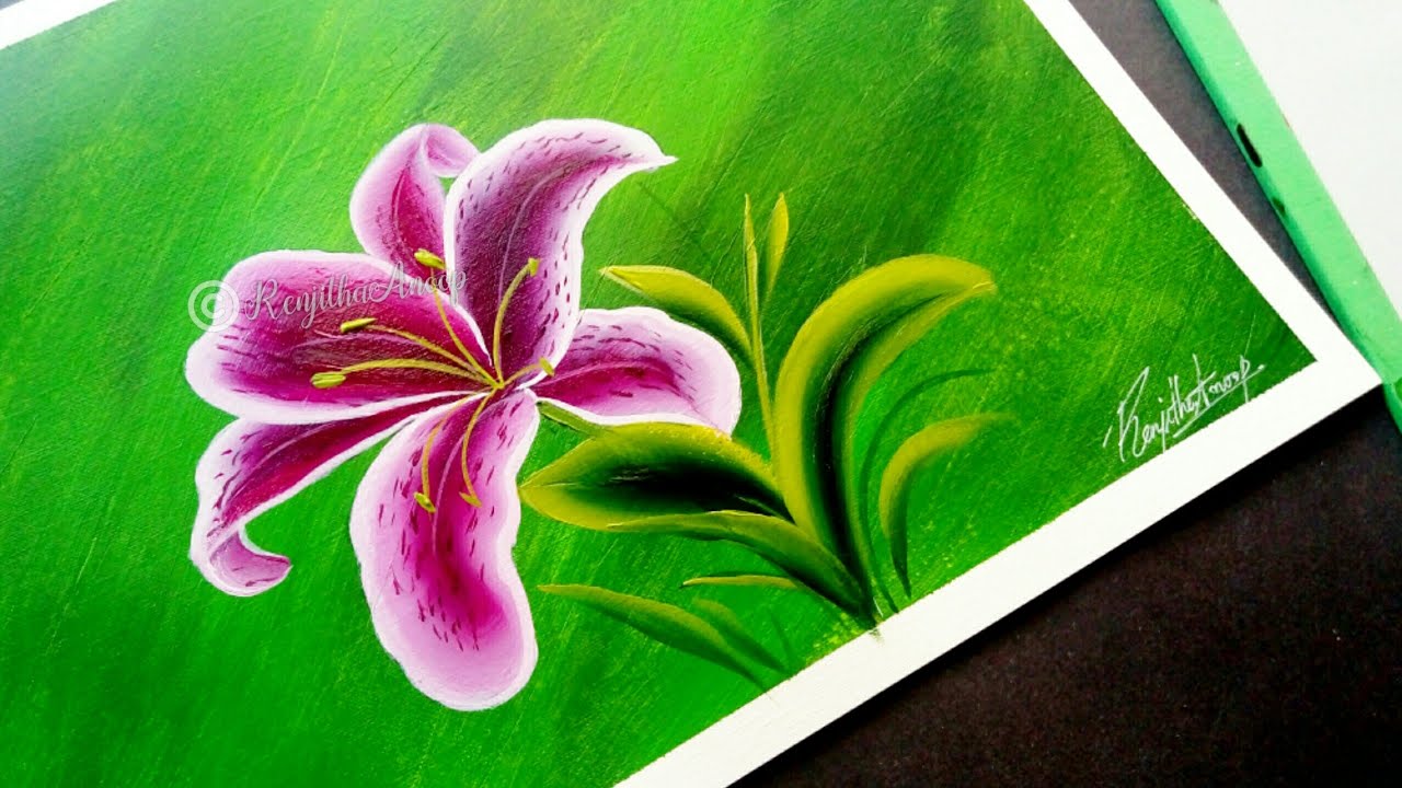 STEP by STEP Acrylic Painting Techniques | Painting Lessons | Learn to Paint Lily