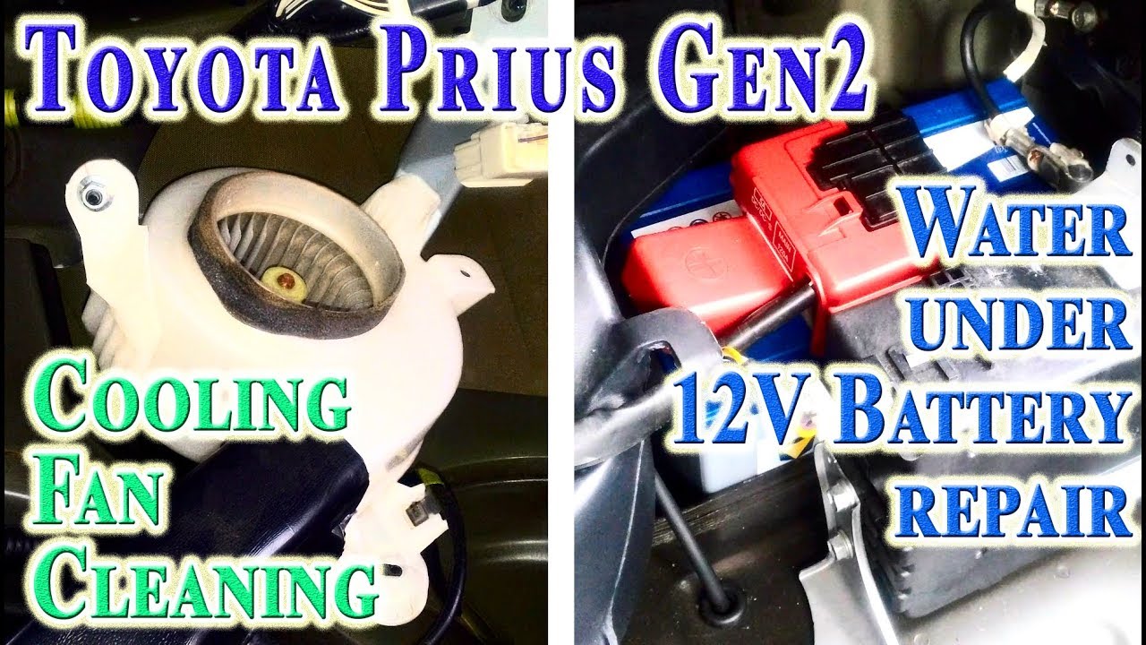 Water leaks in trunk repair and HV Battery Cooling Fan cleaning on Toyota Prius Gen 2