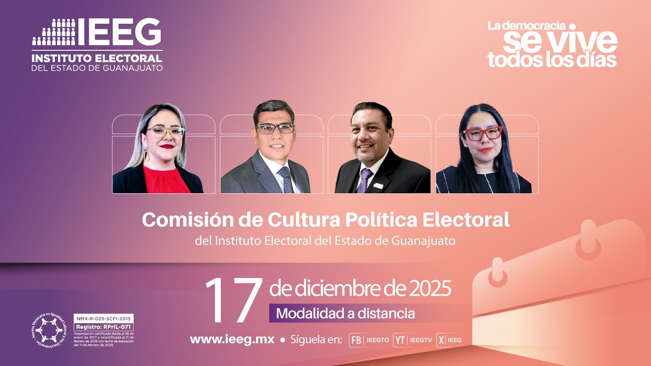 Sesi&oacute;n Ordinaria de la Comisi&oacute;n de Cultura Pol&iacute;tica  Electoral del #IEEG 17 diciembre 2025.