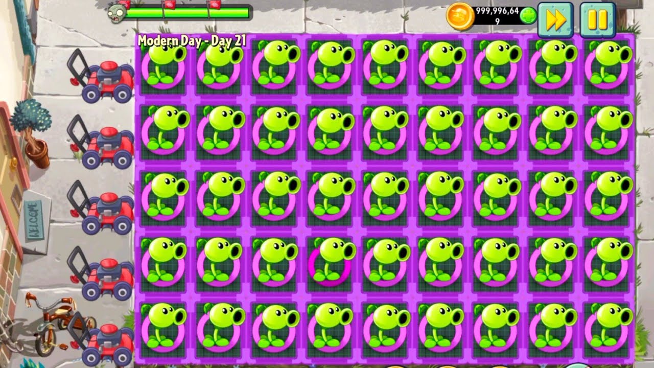 Plants Vs zombies 2 Peashooter Vs All Zombies Gameplay Challenge | Pvz 2 Modern Day Gameplay 