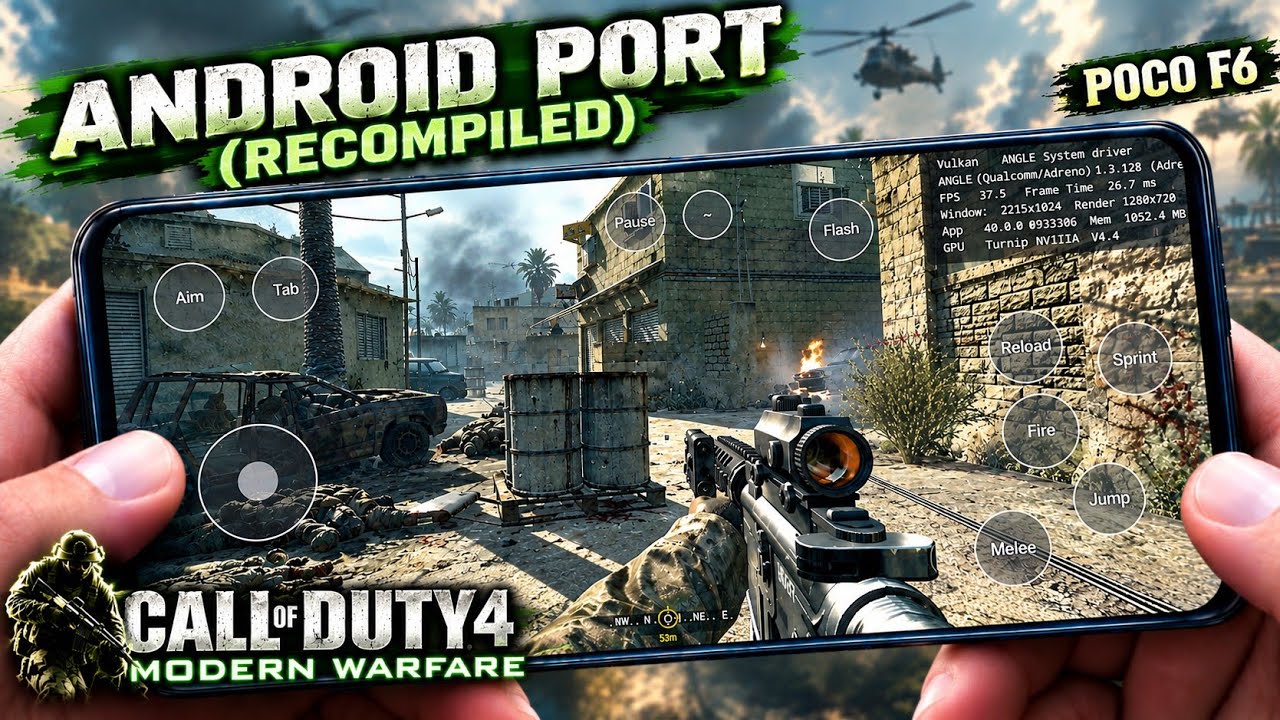 Call of Duty 4: Modern Warfare Android Port Gameplay Test | Snapdragon 8s Gen 3 POCO F6
