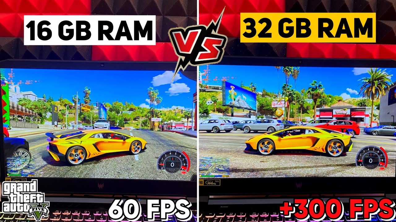 16 GB RAM vs 32 GB RAM | Gaming Performance Test | GTA 5 TEST | Upgrading 16 GB RAM to 32 GB RAM