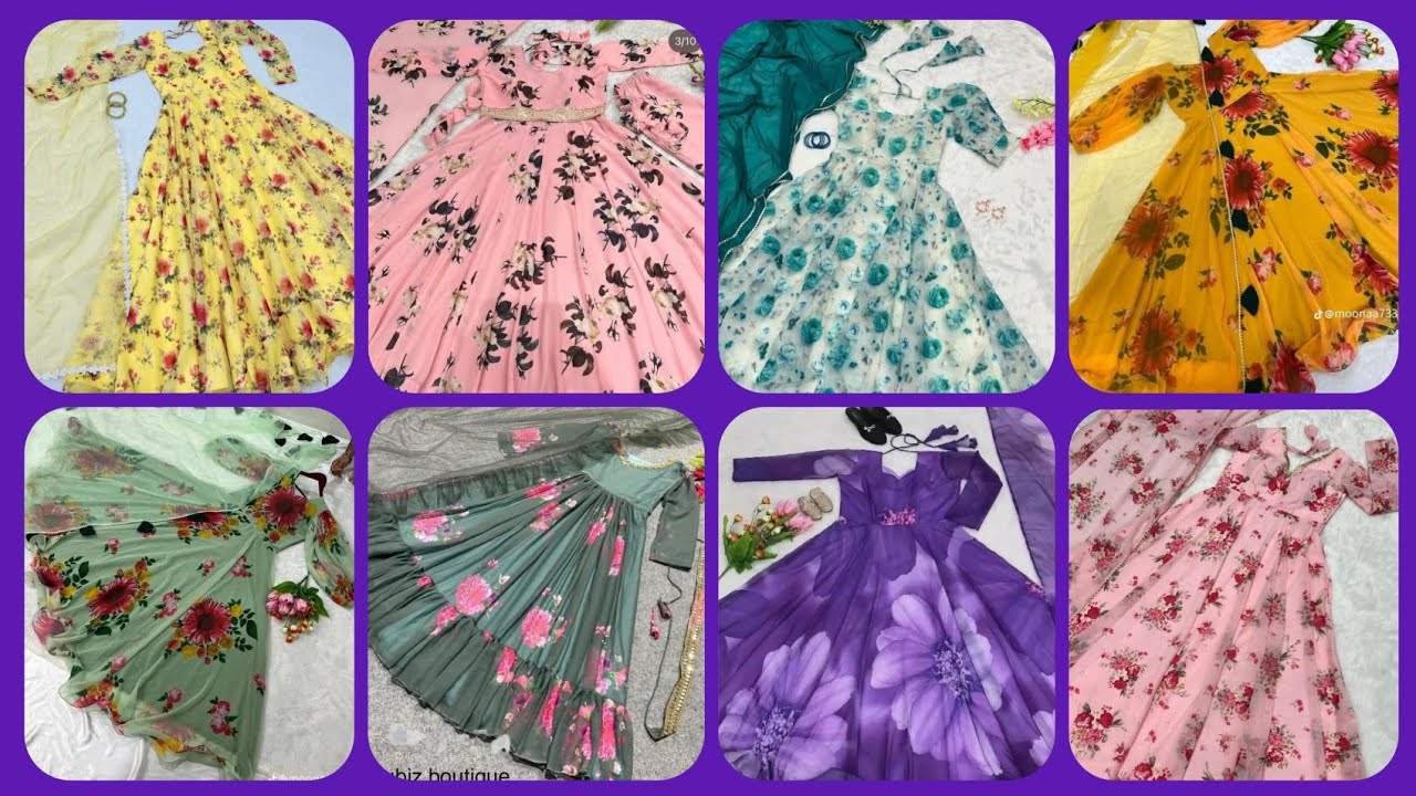 Latest printed frock design || umbrella frock design || lamby gair wali frock|| chunito wali frock 