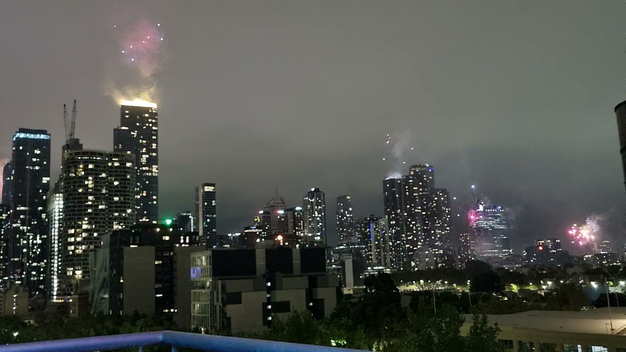 Melbourne New Years Eve 2026 fireworks from my balcony.