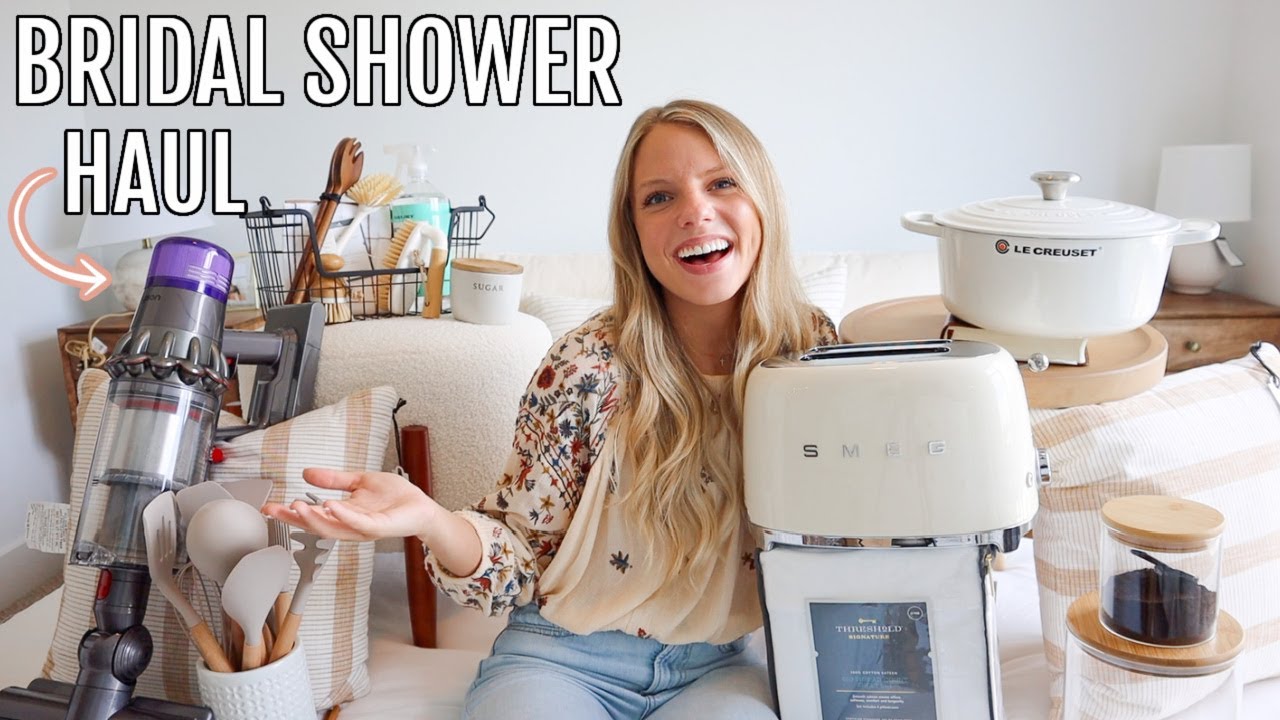 BRIDAL SHOWER HAUL// decor, kitchen supplies, appliances, + my wedding registry!