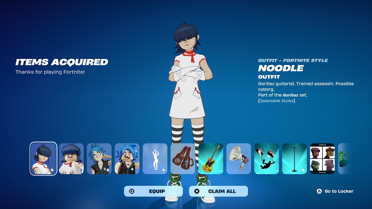 NOODLE & 2D Gorillaz Skins Gameplay And Review (These Are BETTER Than The Music Pass Skins)