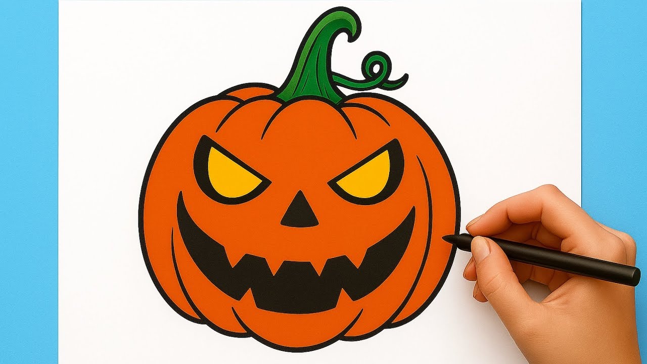 Halloween Pumpkin Drawing For Kids | How To Draw Halloween Pumpkin Step By Step | Spooky Ideas