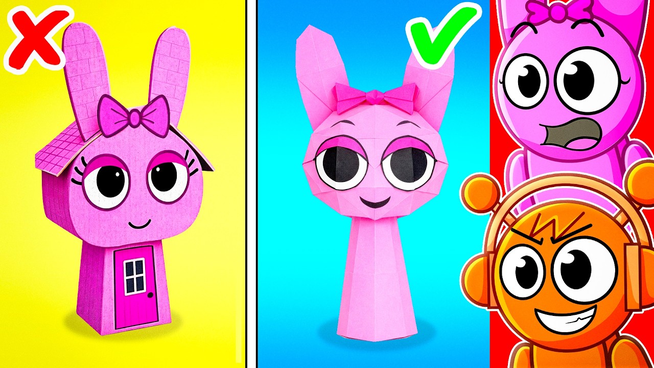 Сделай сам: картон против бумаги! (Sprunki Crafts)