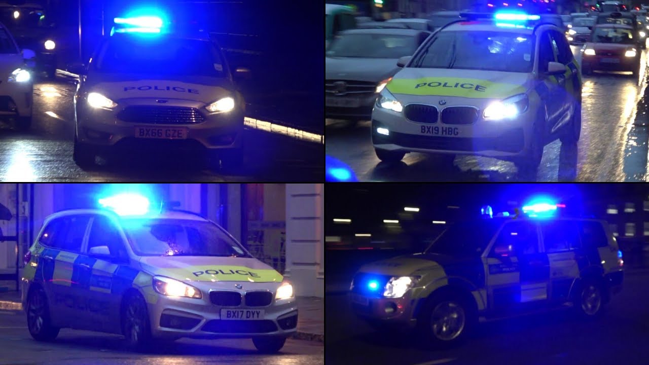 Metropolitan Police cars responding at Night (Compilation)