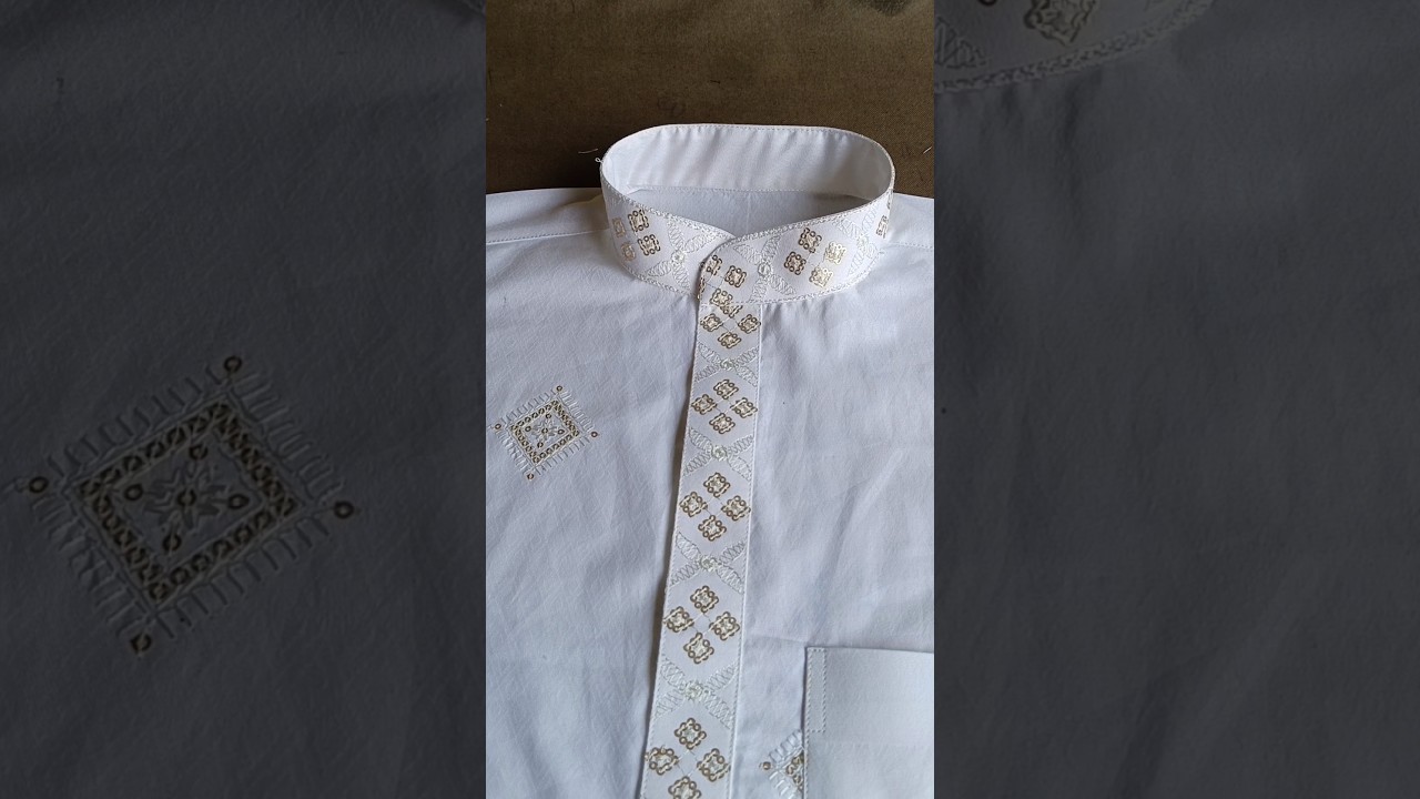 Gents kurta collar stitching#styingtips