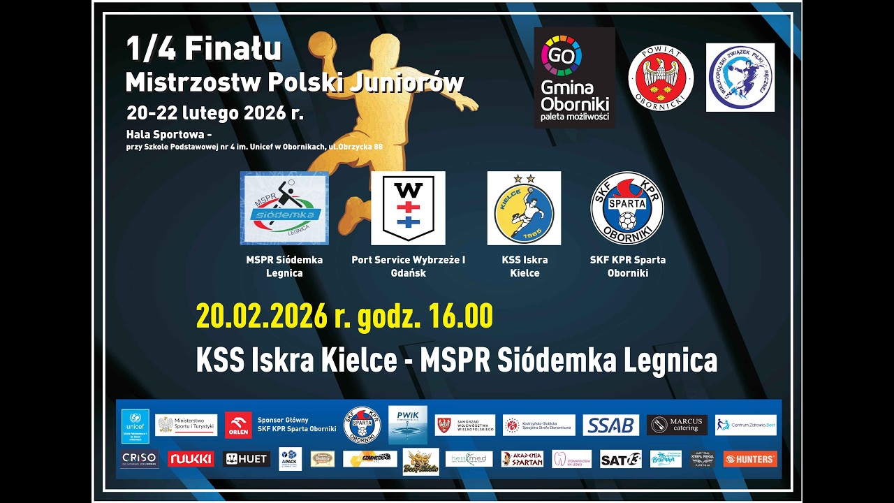 1/4 Finału Mistrzostw Polski Juniorów: KKS Iskra Kielce - MSPR Siódemka Legnica