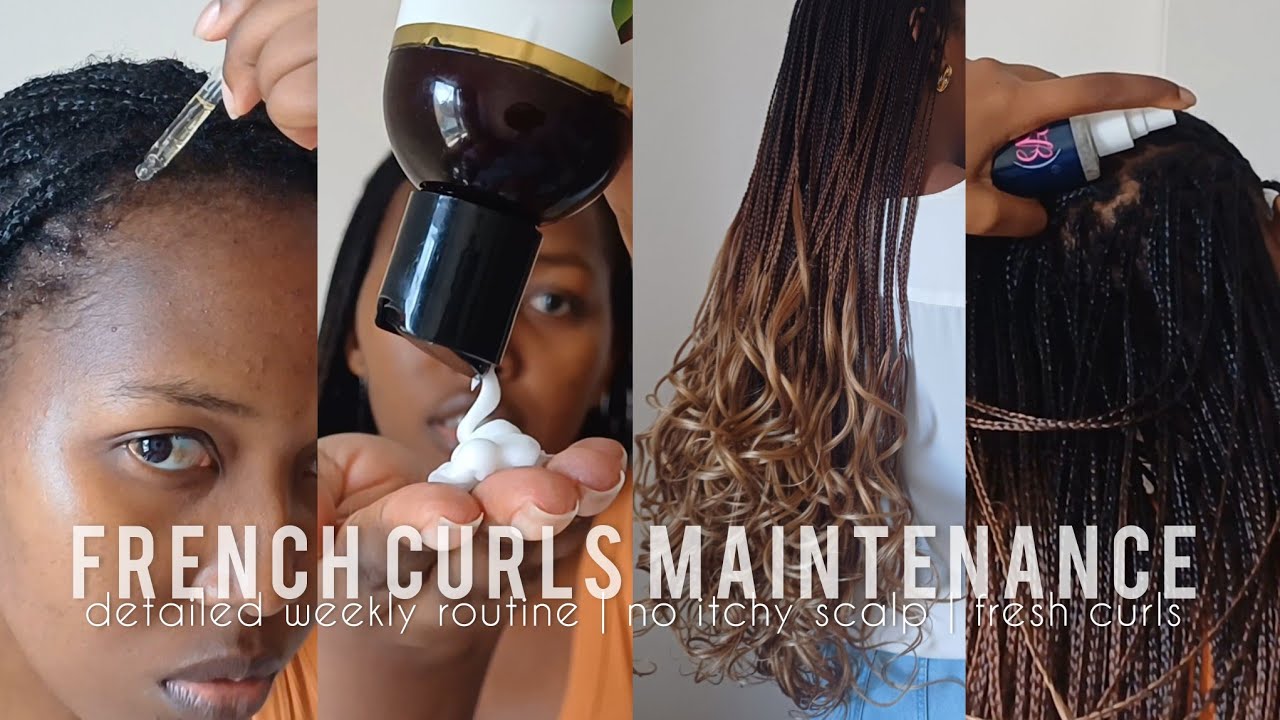 FRENCH CURL BRAIDS MAINTENANCE | weekly routine | keep your curls fresh!