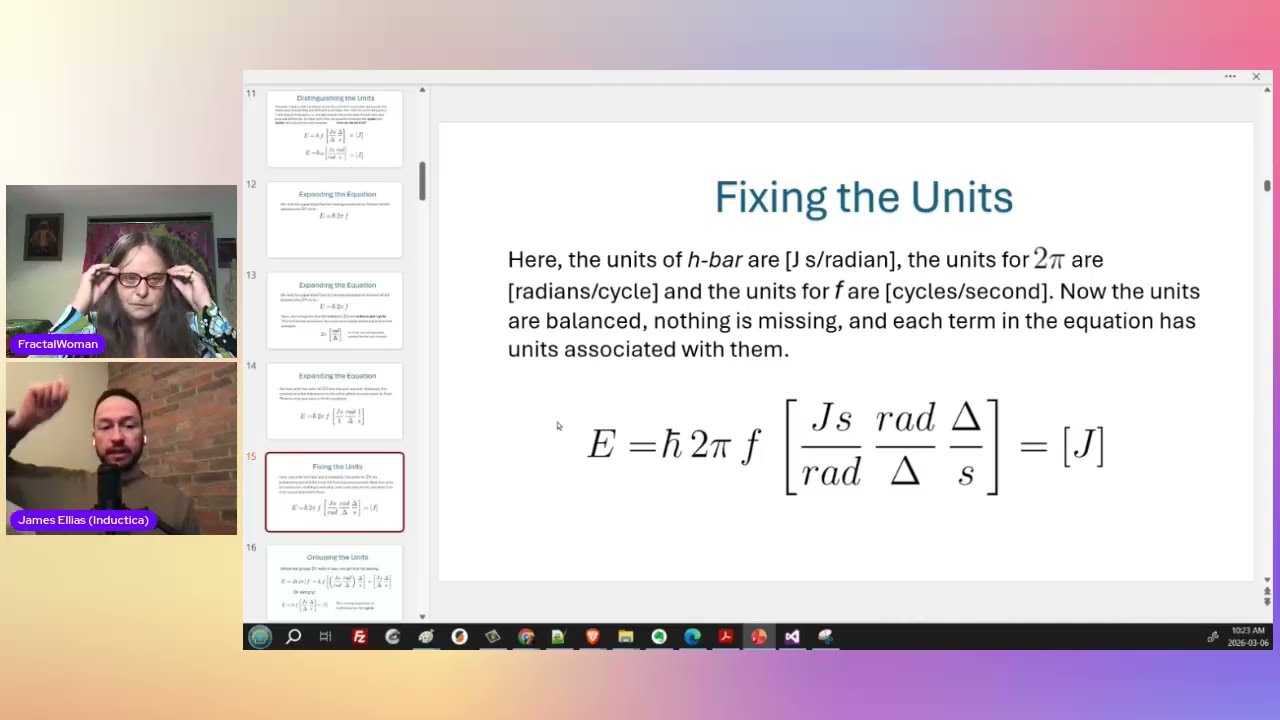 On Planck's Constant, Modified Unit Analysis and the Aether with James from @Inductica