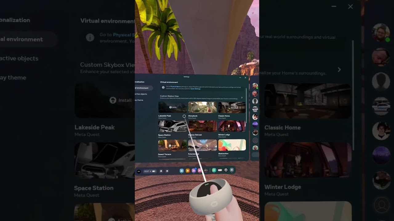 How to change home world on a meta quest headset