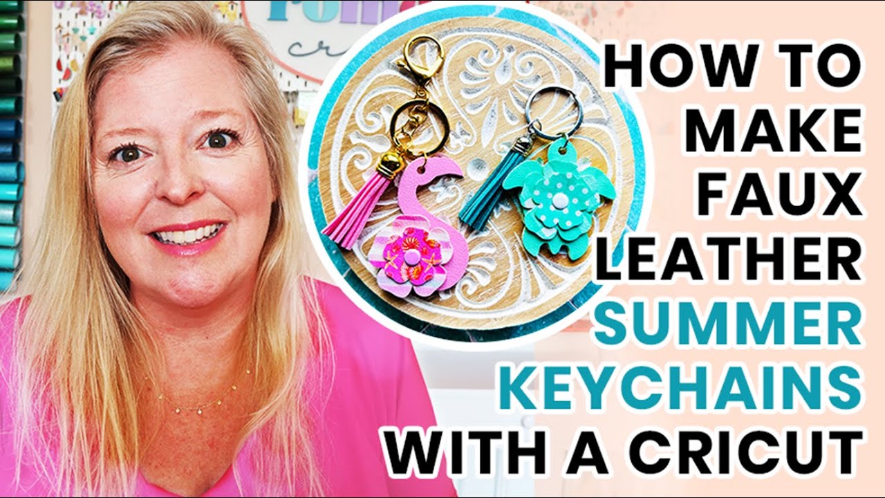 How to Make Faux Leather Layered Summer Flamingo & Turtle Keychains with a Cricut