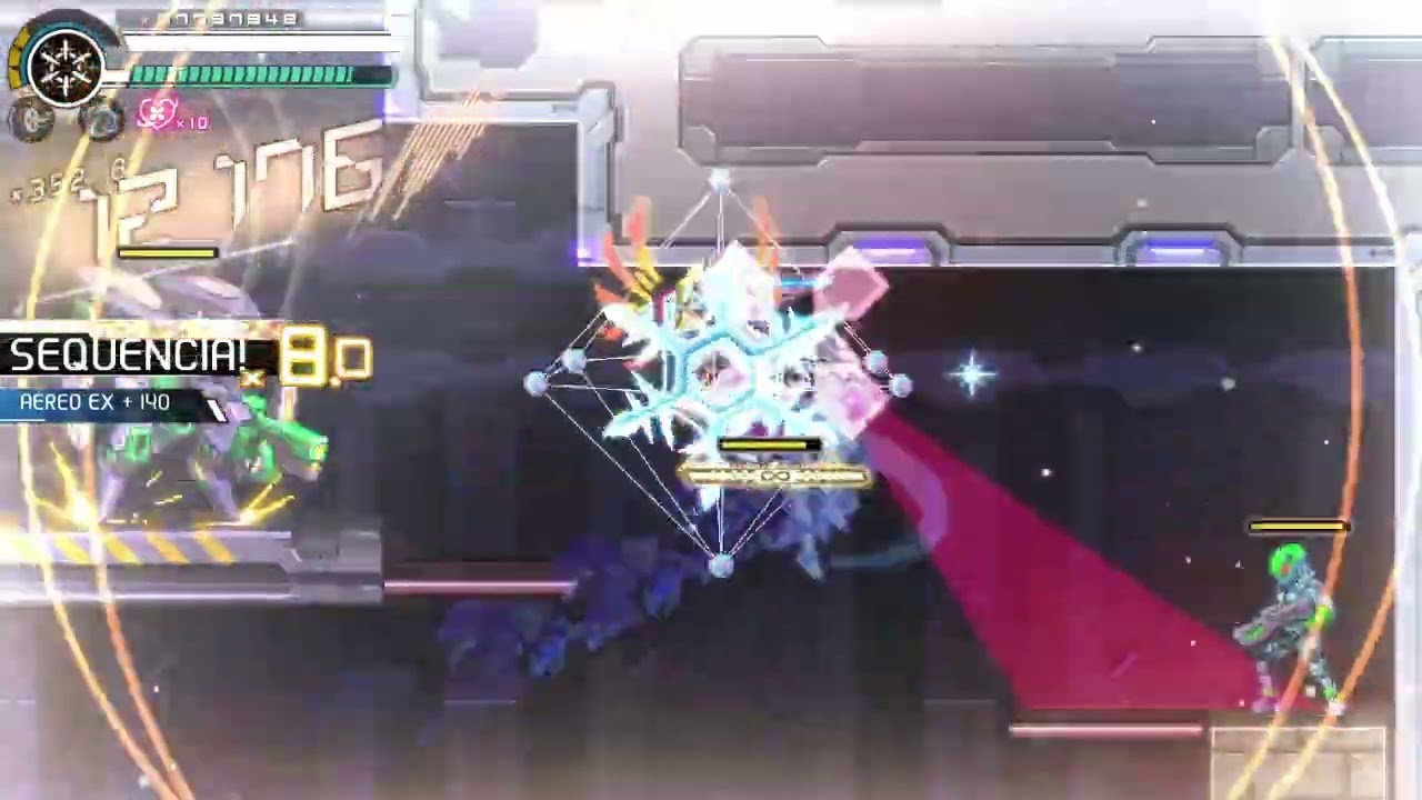 Azure Striker Gunvolt Connect iX: Fase do Shiron com Rank S++ (Sem Dano)