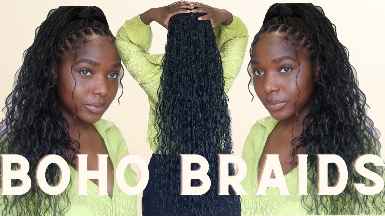 DIY Boho Knotless Box Braids| Goddess Braids #bohobraids #knotlessbraids  #boxbraids