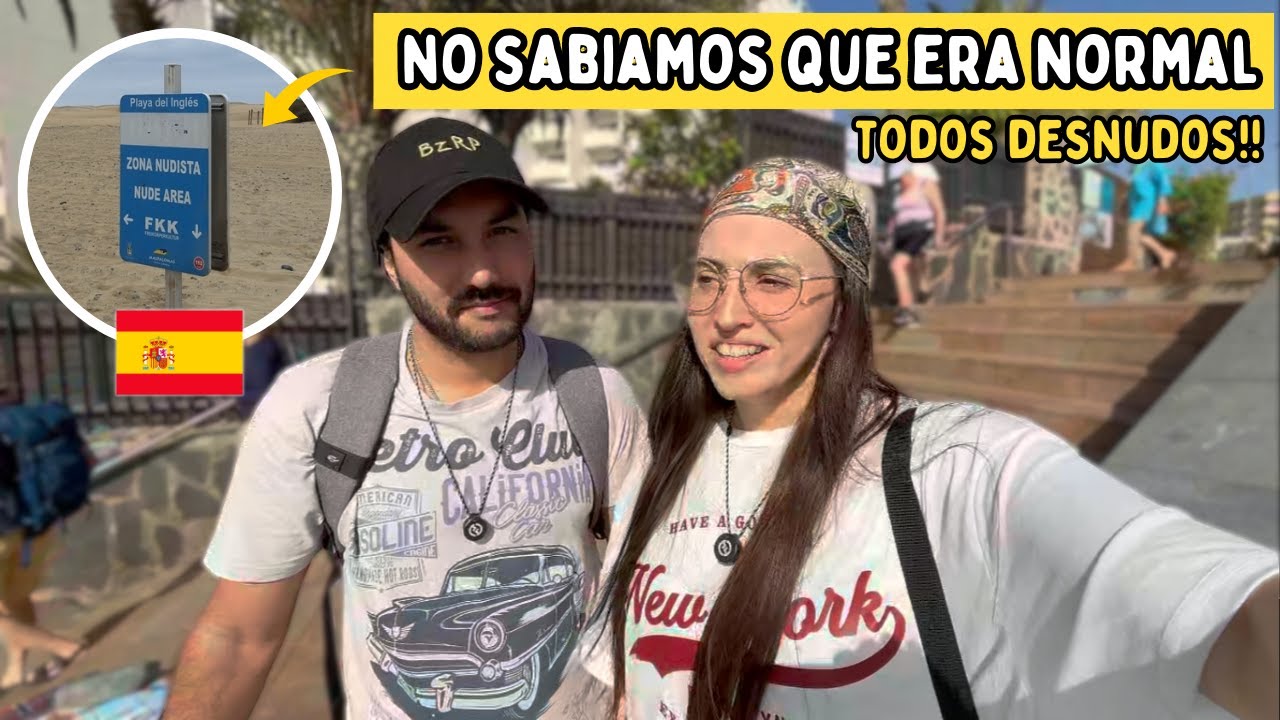 Conocemos MASPALOMAS y la PLAYA DEL INGLES... **estan todos desnudos** 👀🇪🇦 #día3