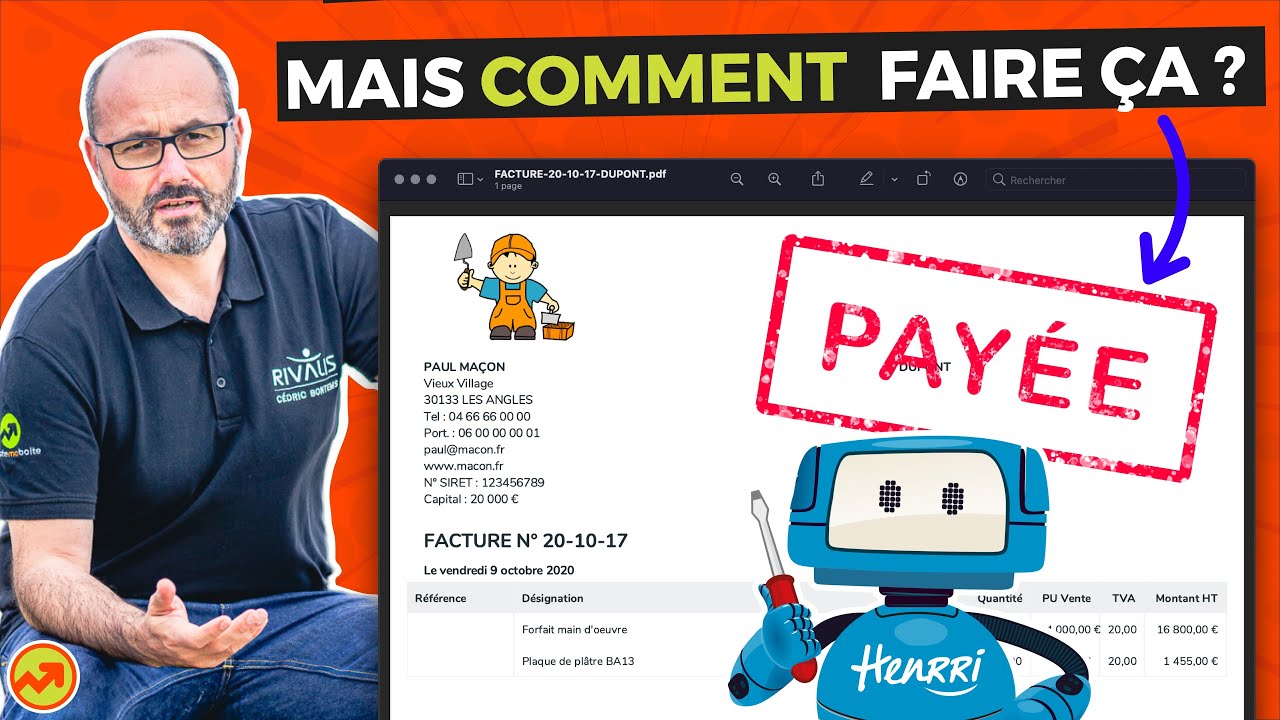 Comment obtenir le tampon Payée sur une facture Henrri ?