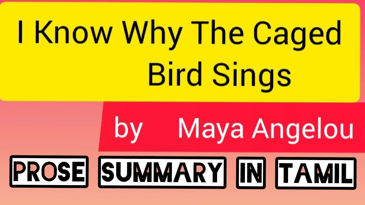 I KNOW WHY THE CAGED BIRD SINGS prose by Maya Angelou summary in Tamil