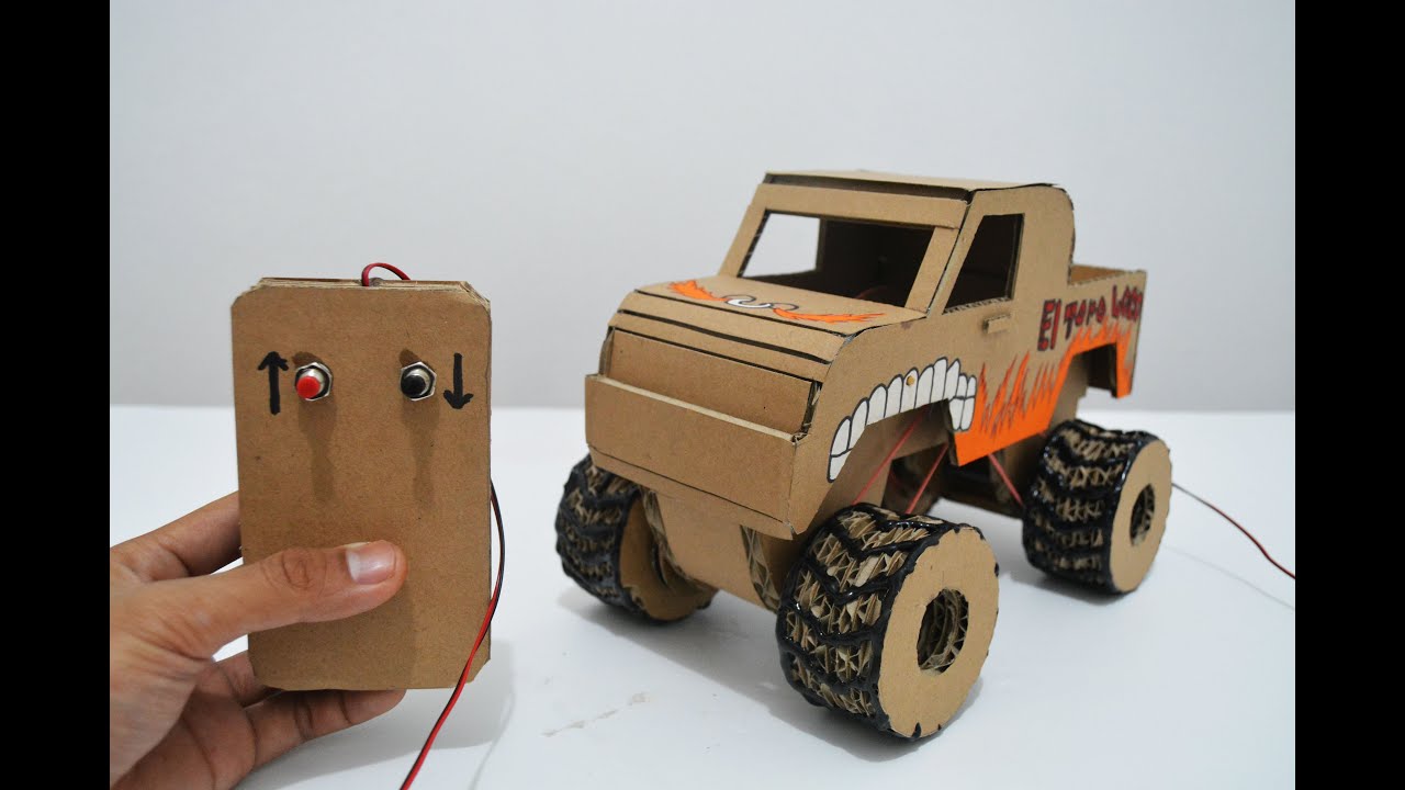 KEREN! REMOTE CONTROL TRUK MONSTER DARI KARDUS-Mobil 4WD 4x4