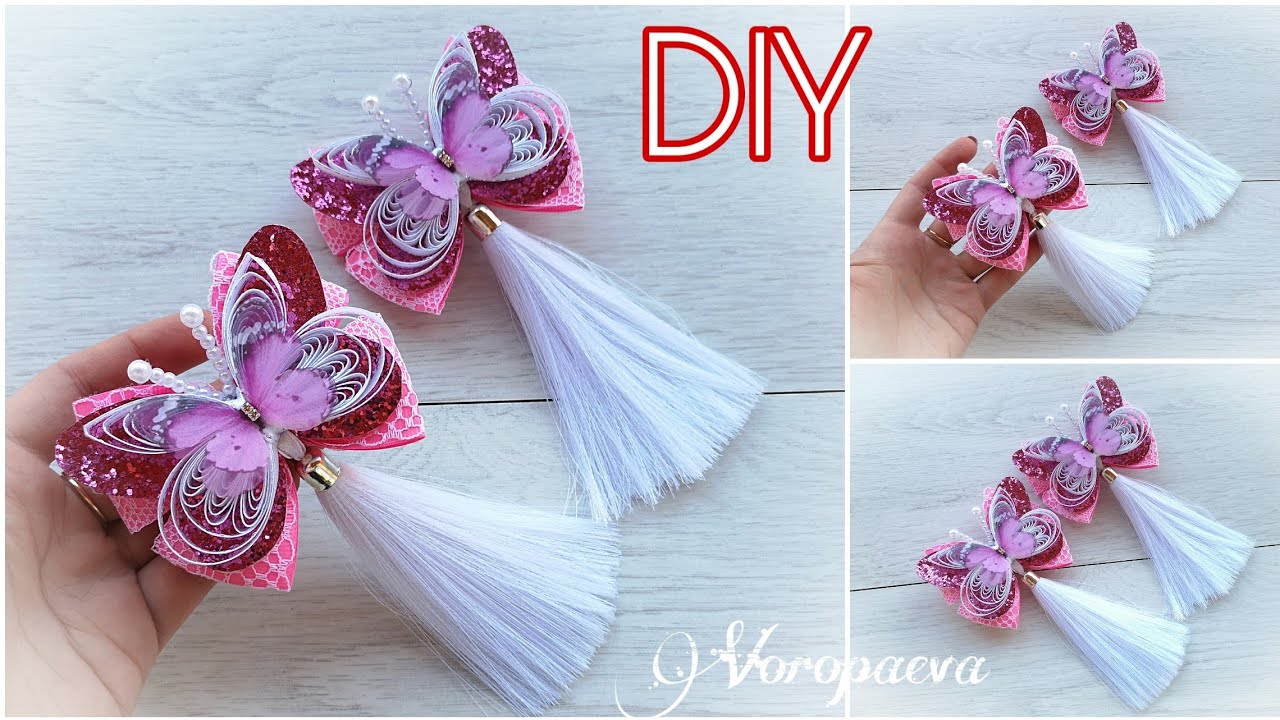 Шикарные Бантики Бабочки / МК Кисточка из репса / Канзаши