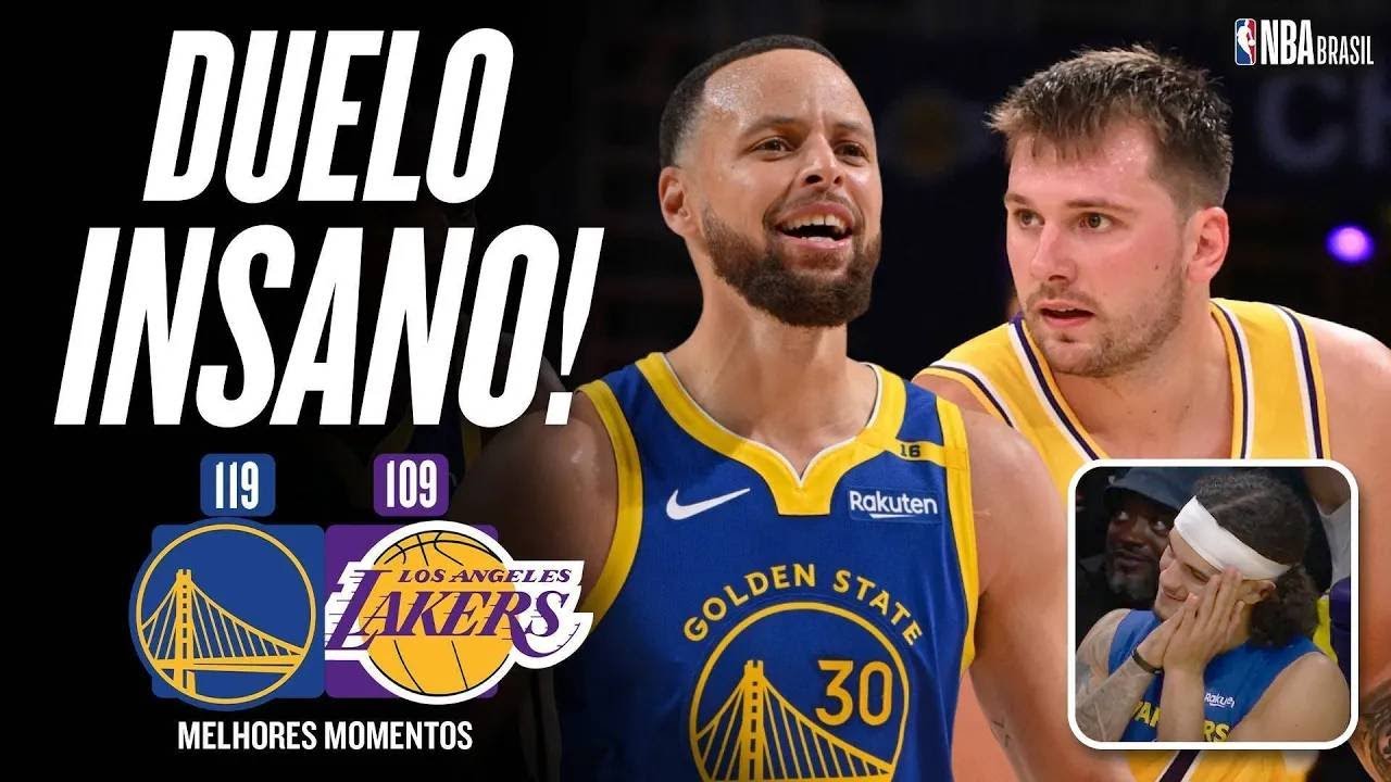 STEPH CURRY vs LUKA DONCIC 🔥 WARRIORS vencem os LAKERS na NBA - Melhores Momentos
