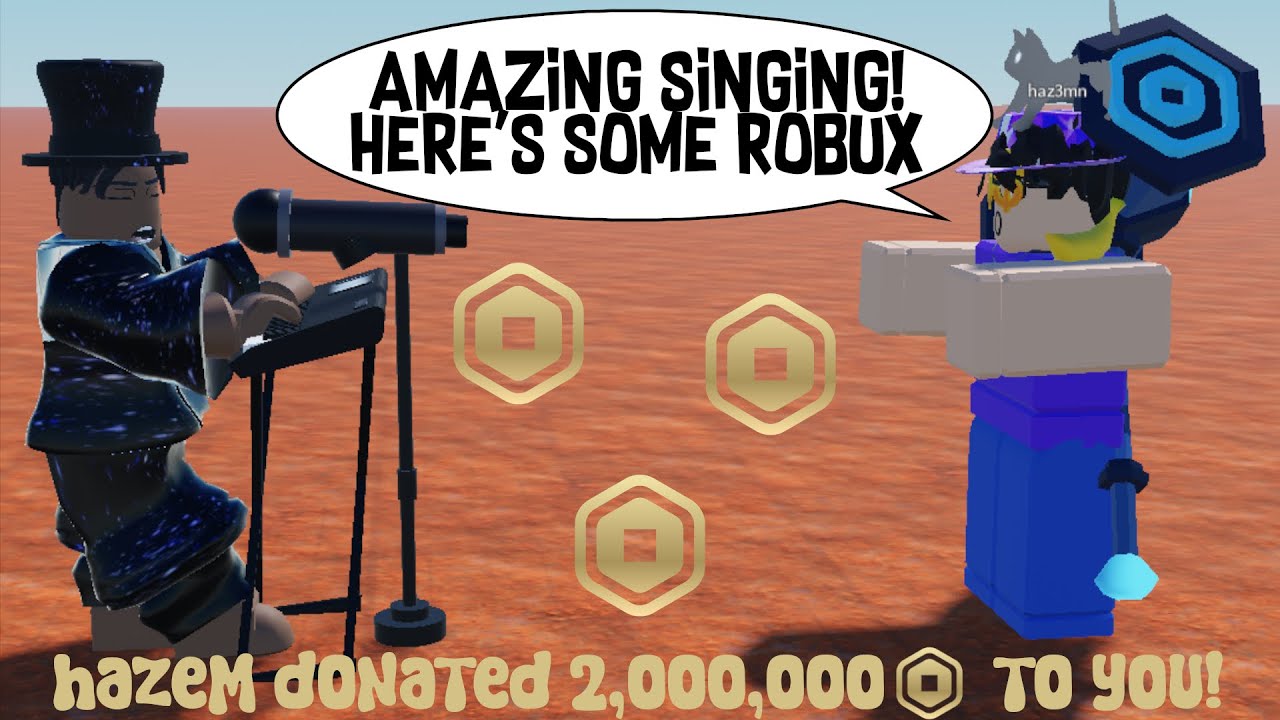 singing in PLS DONATE on Roblox voice chat 🎤🎹