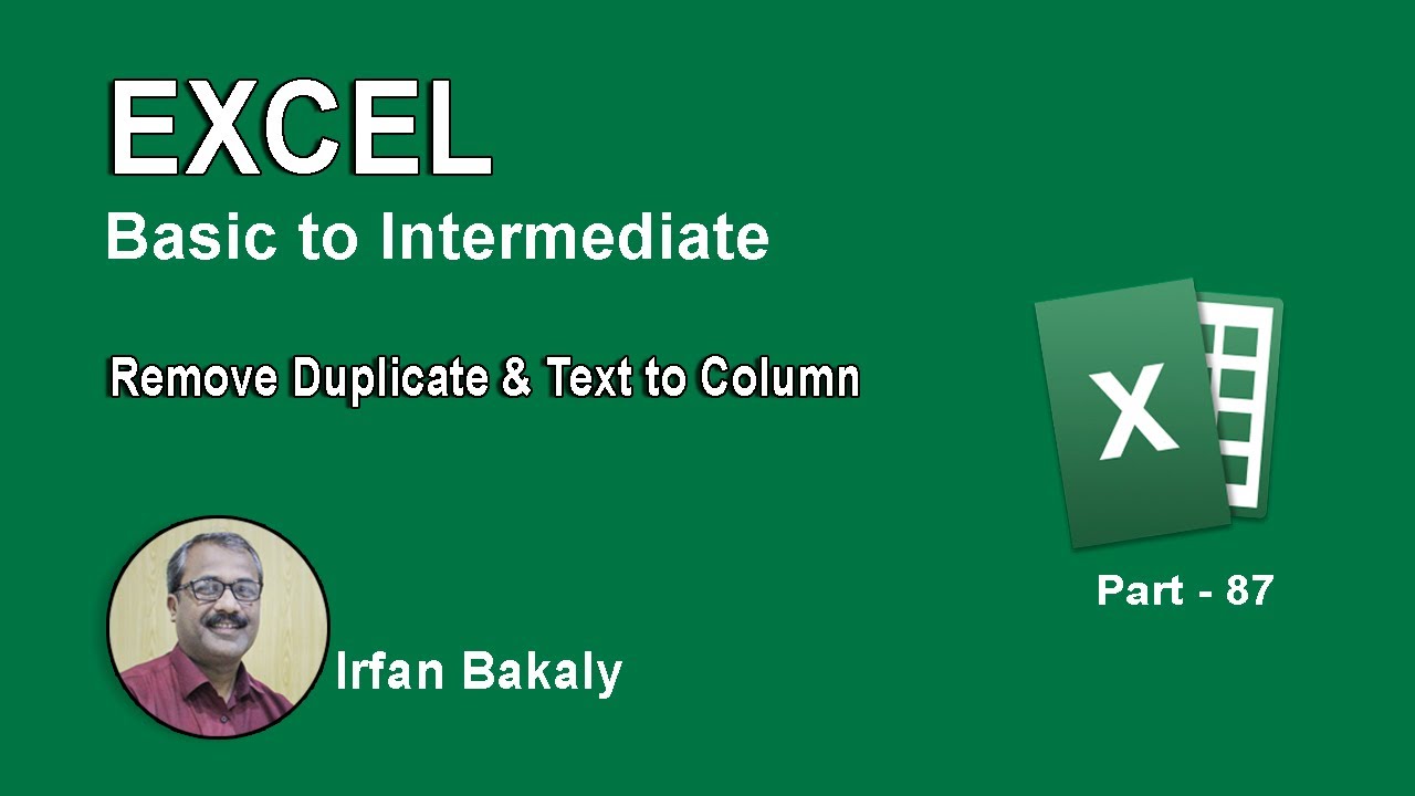 87. Remove Duplicate & Text to Column in Excel 2013 Urdu Tutorials by Irfan Bakaly
