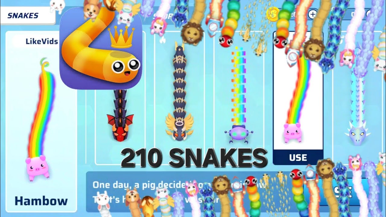 4 YEARS OF COLLECTING: ALL 210 SNAKE.IO SNAKES IN ONE VIDEO!