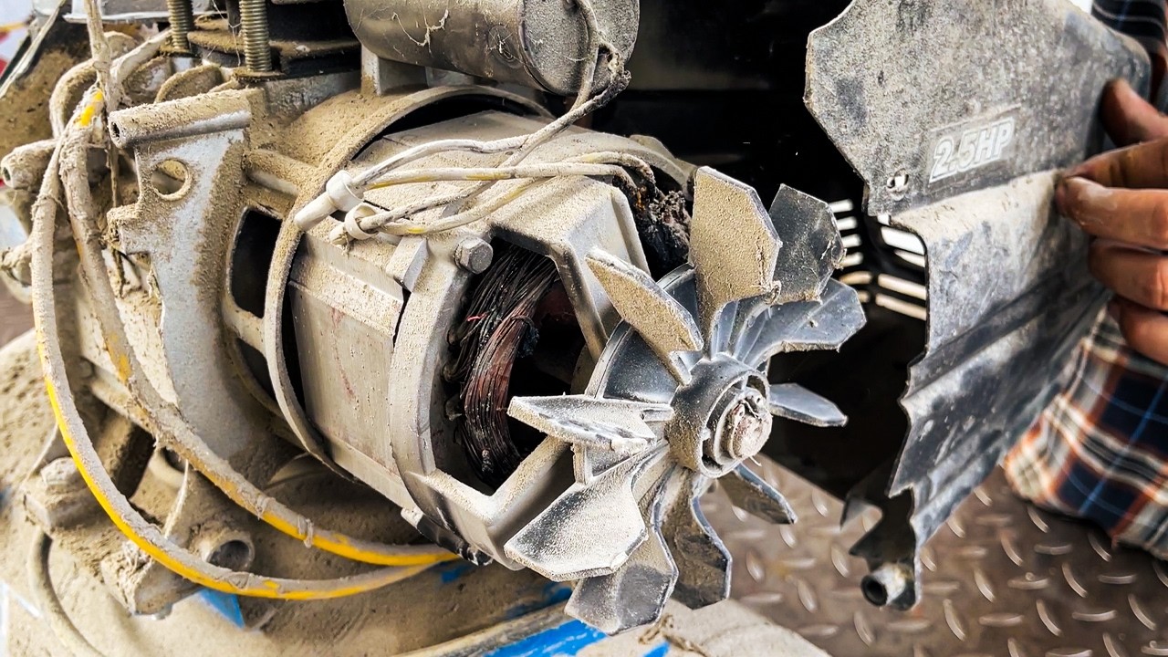 German Technology Air Compressor 2.5 Hp Restoration // How to Rewind a Copper Wire for a Burnt Motor
