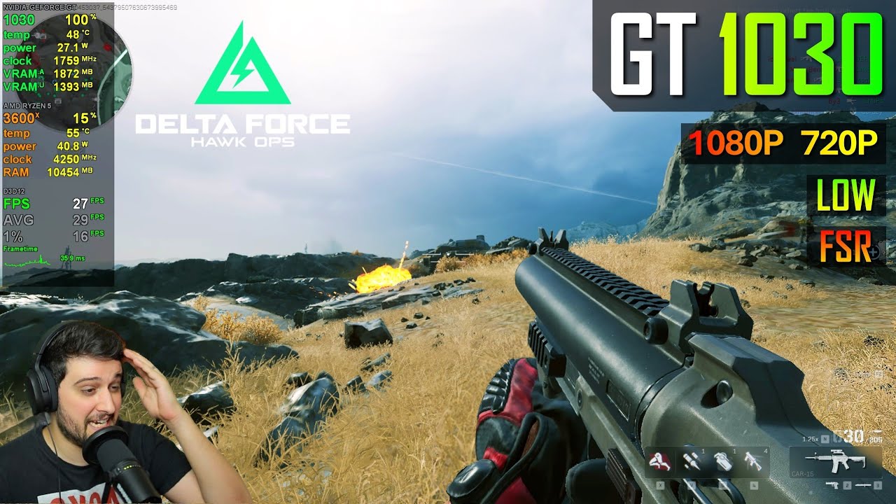 The GT 1030 in Delta Force...