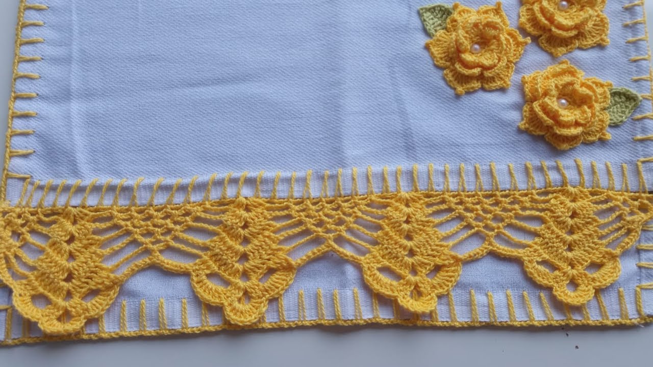 Bico de crochê para pano de prato #677