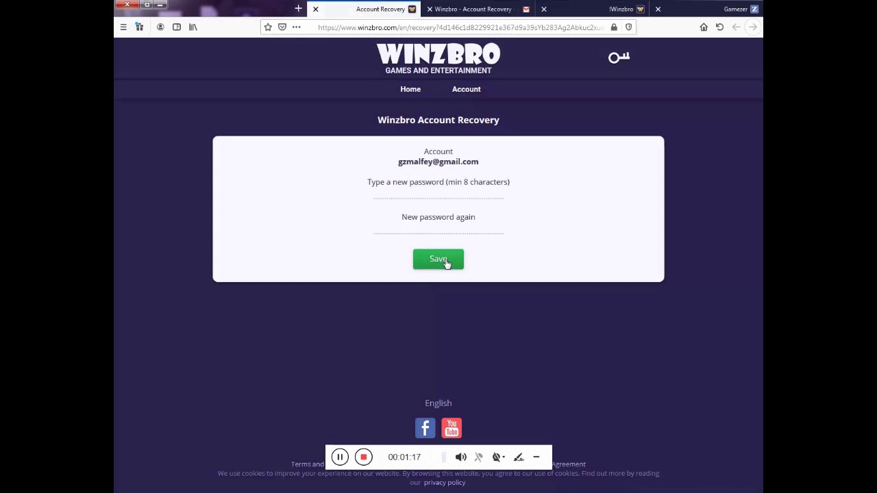 Learn how restore your Account Password  in Gamezer V7 كيفية استرداد حسابك