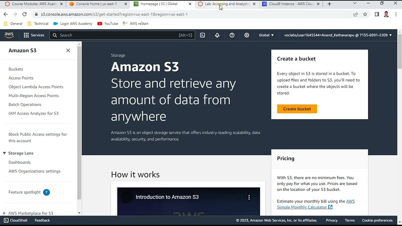 AWS Data Engineering- Module Lab 2 - Accessing and Analyzing Data by Using Amazon S3 - Anand K