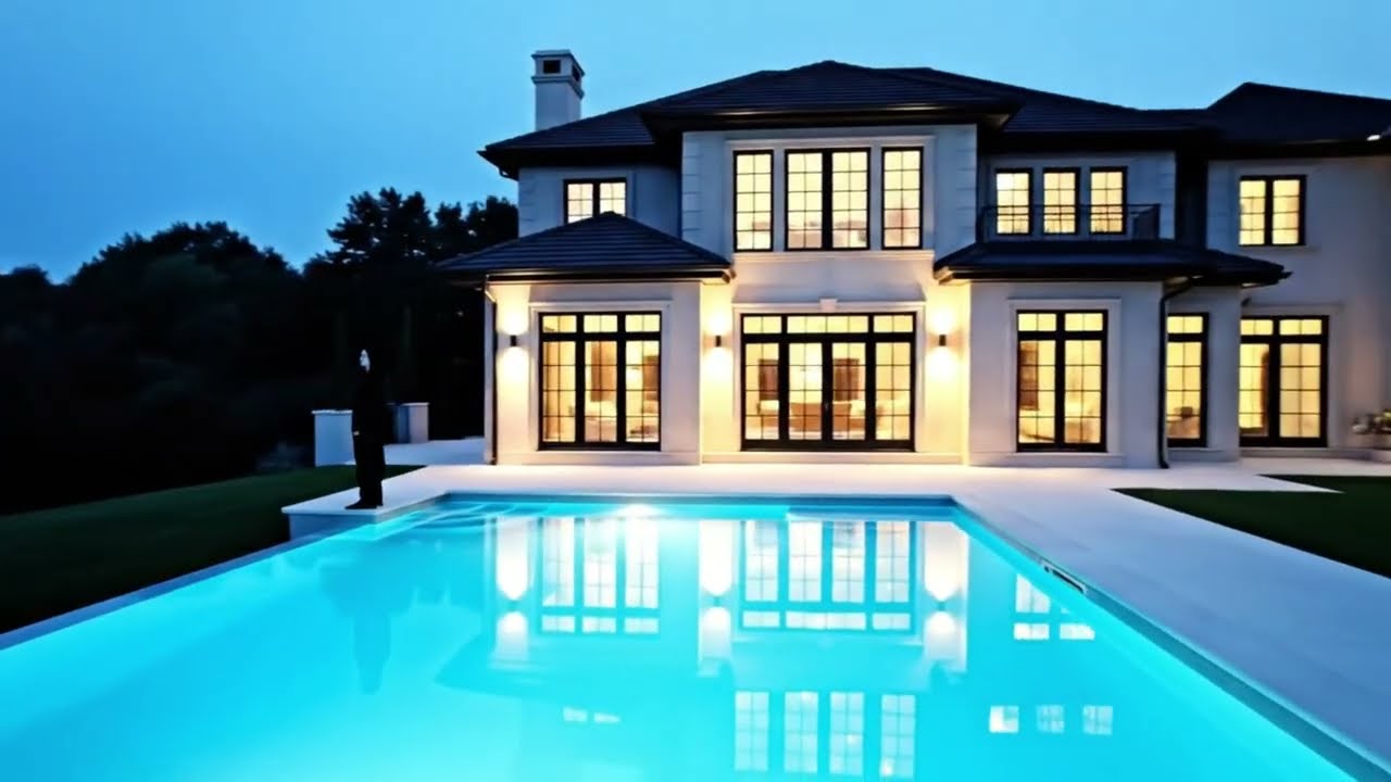 Final Reveal of a Newly Built Luxury Modern Mega Mansion. Building and Construction of Luxury Homes.