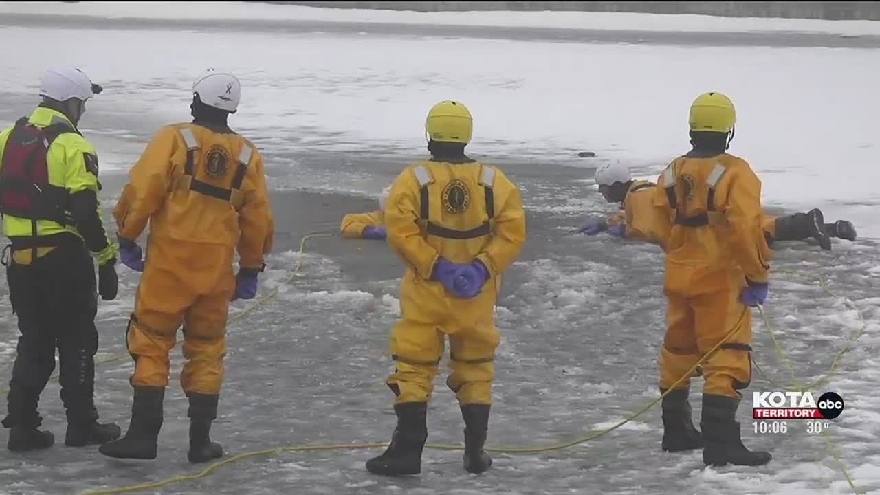 Rapid City Fire Department trains for dangerous ice rescues