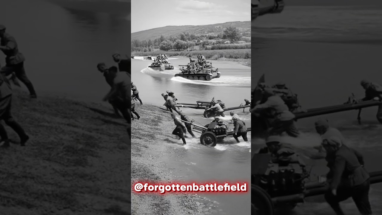 Soviet Forces Crossing a Stream During the 1944 Summer Offensive
