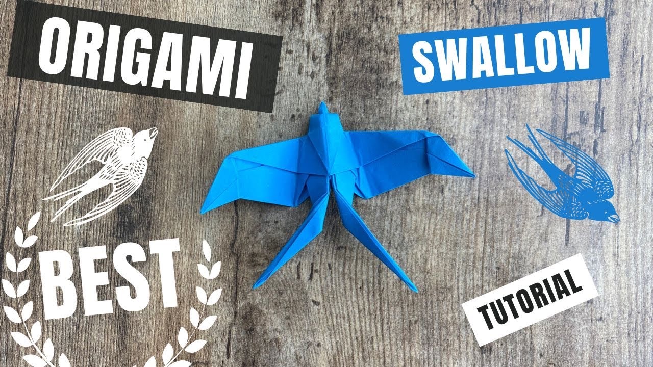EASY PAPER BIRD SWALLOW ORIGAMI TUTORIAL | DIY ORIGAMI SWALLOW GRACEFUL WINGS UNFOLDED IN PAPERCRAFT